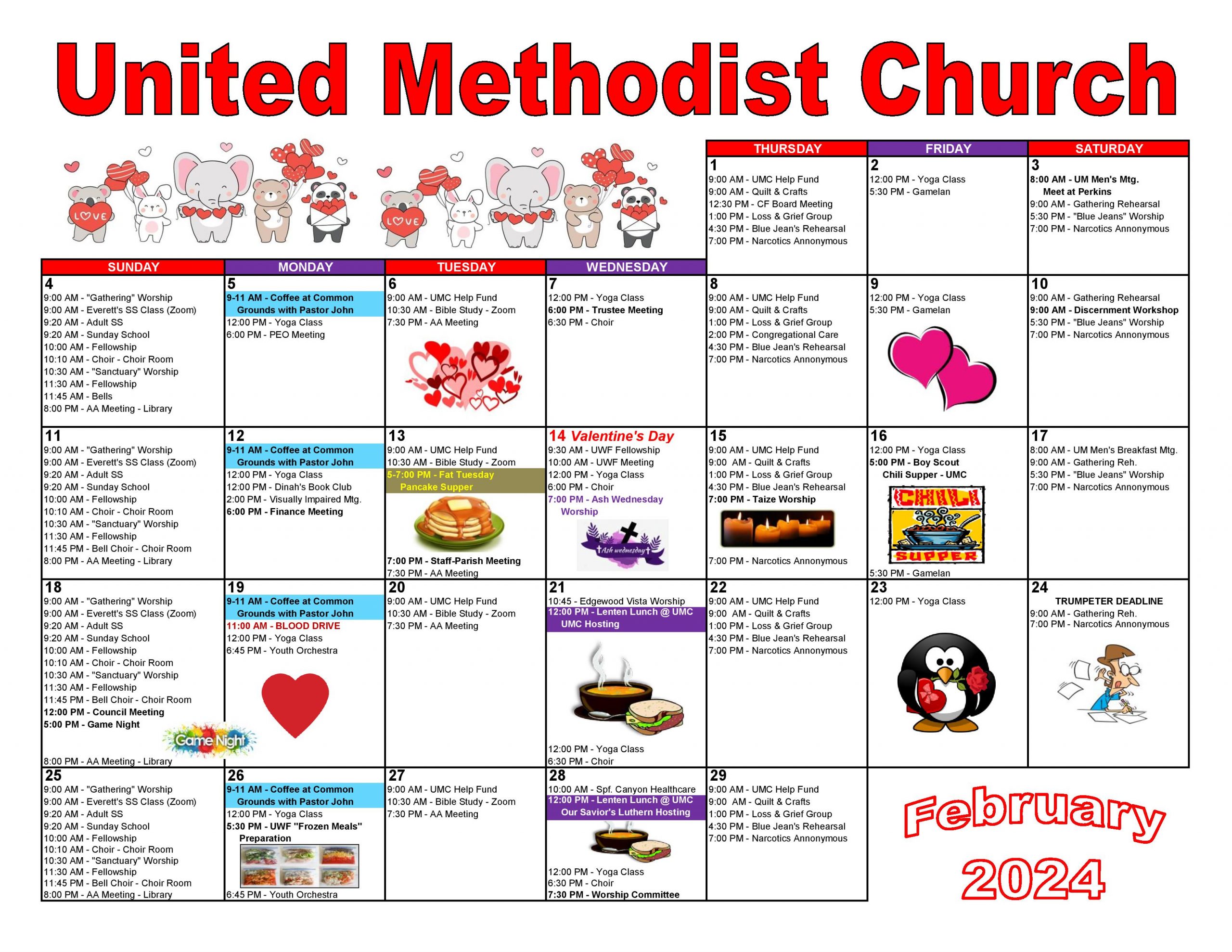 Calendar Spearfish UMC